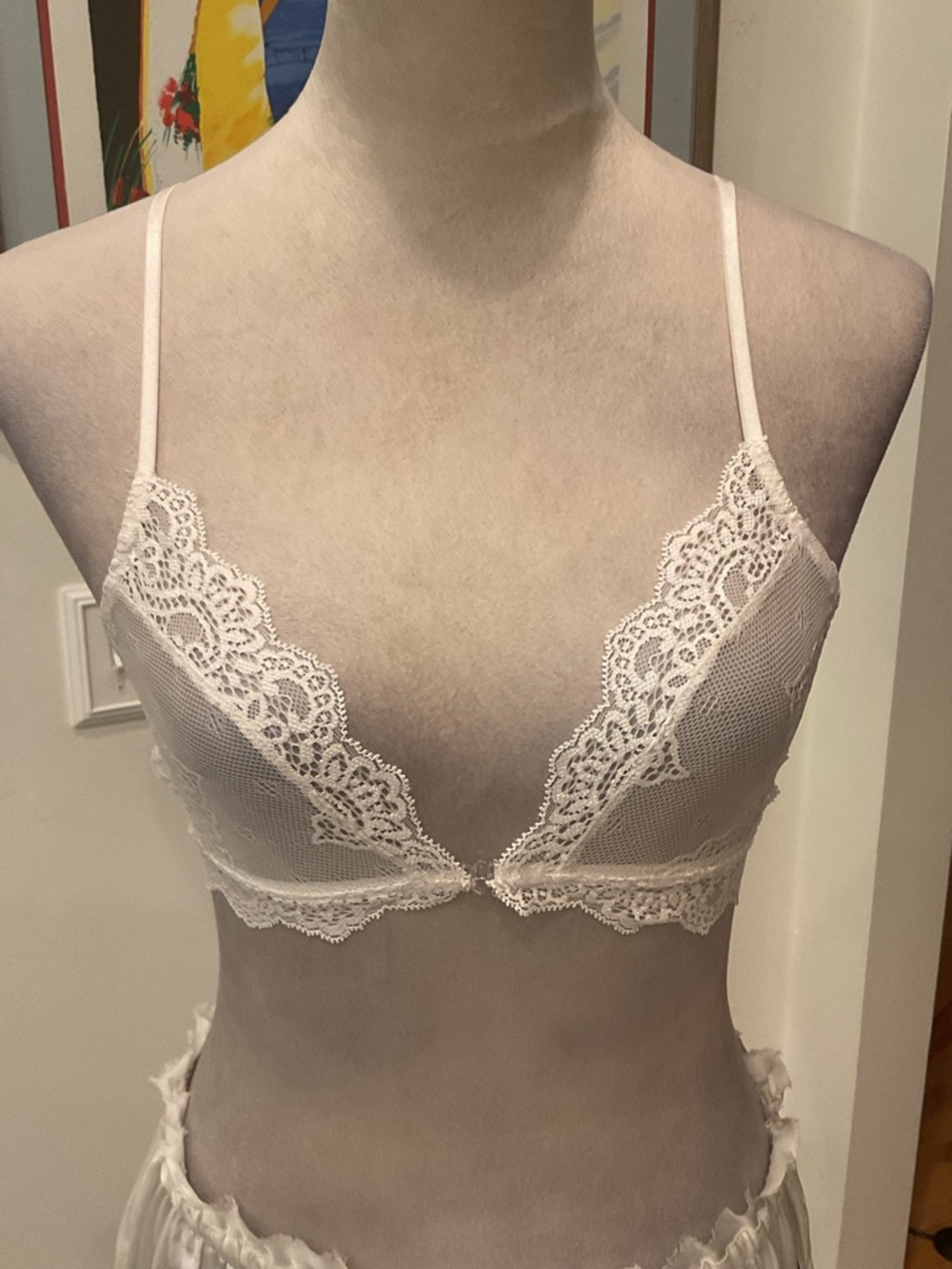 Only Hearts Ivory Lace Plunge Bralette